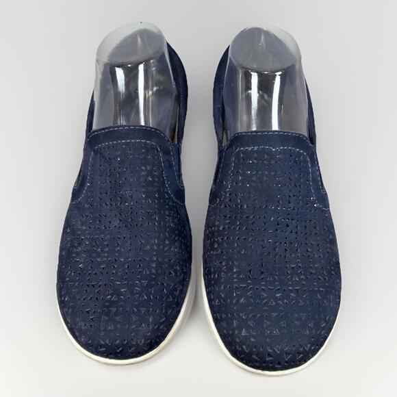 Walking Cradles Shoes - Walking Cradles Shoes Womens 8.5 M Orleans Slip On Sneakers Blue Leather Low